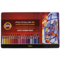 Kredki Polycolor 36 kolorów w metalowym opakowaniu